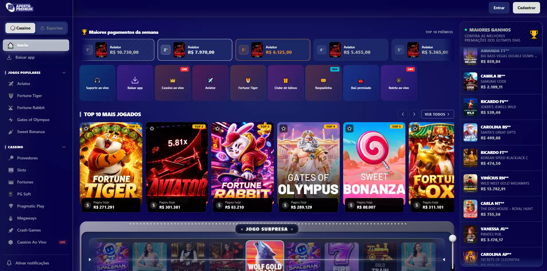 Preview da plataforma apostapremium.io